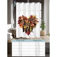thumbnail image 6 of No Hook Cloth Fabric Shower Curtain with Snap in Liner, Orange Red Maple Leaf Waterproof Shower Curtains Set with See Through Top Window, Hello Fall Watercolor Bath Curtains Shower 72"x96", 6 of 6