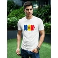 thumbnail image 2 of Grunge Moldova Flag Watercolor T-Shirt Men -Image by Shutterstock, Male XX-Large, 2 of 4