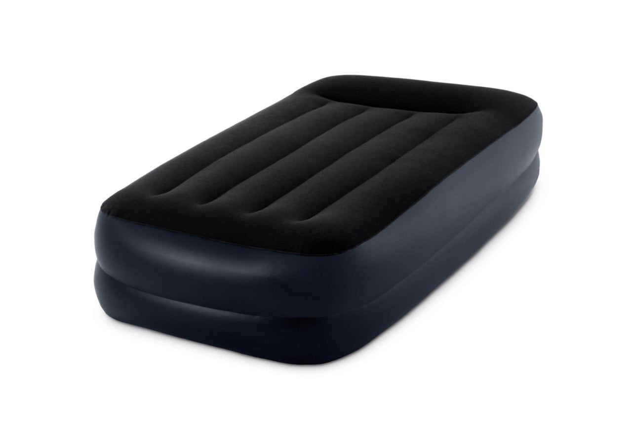 Open Box Intex Twin Pillow Rest Raised Inflatable Airbed Mattress with Pump 