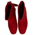 thumbnail image 4 of Delicious Women's Faux Suede Tassel Square Toe Ankle Bootie, Red ,  11 M US, 4 of 6
