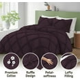 thumbnail image 3 of BedDecor 3 PC Luxury Diamond Ruffle "Plum, King/Cal King" 800 TC 100% Long Staple Egyptian Cotton Made Down Alternative Comforter, 3 of 5