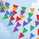 thumbnail image 1 of 100m Bunting Banner, Multicolor Flag Banners With 200 Pcs Triangle Flags, Nylon Fabric Bunting Banners For Birthday, Wedding, Outdoor, Indoor Activity, 1 of 5