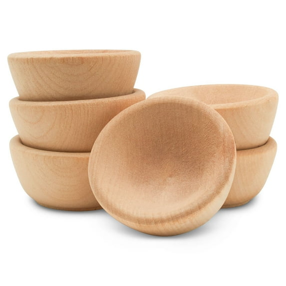 Wood Craft Bowls Unfinished 2-1/2 inch, Pack of 100 Pinch/Craft Bowls for Spices, Nuts, Candy, Sorting & Artisan Board, by Woodpeckers