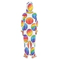 thumbnail image 3 of Rainbow Baseball White Background Pattern One Piece Pajamas Soft Jumpsuit Cozy Sleep and Play Romper Zipper and Pockets 13-14Y, 3 of 8