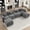 Grey-Chenille, variant on HJYT-H&K 125" U-Shaped Sectional Couch, Oversized Sectional Couches for Living Room, Corduroy Modular Cloud Sofa with USB, Storage & Cup Holder, Black