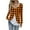Orange, variant on gbyLJF Womens's Plaid Pullover Tops Fake Two-piece Long Sleeve Cinched-waist T-shirts Thin Slim Fit Round Neck Base Layer Shirt