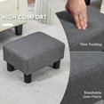 thumbnail image 4 of Ottoman Foot Rest, Small Foot Stool with Linen Fabric Upholstery and Plastic Legs, Cube Ottoman for Living Room, Charcoal Gray, 4 of 9