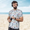 thumbnail image 4 of Wukai Swimming Shark Print Men's Short-Sleeved Mesh T-Shirt,Quick-Dry Short Sleeve Workout T-Shirt-X-Small, 4 of 8