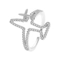 thumbnail image 1 of Full Diamond Hollow Airplane Ring Female Fashion Creative Temperament Metal Geometric Open Index Finger Ring, 1 of 8