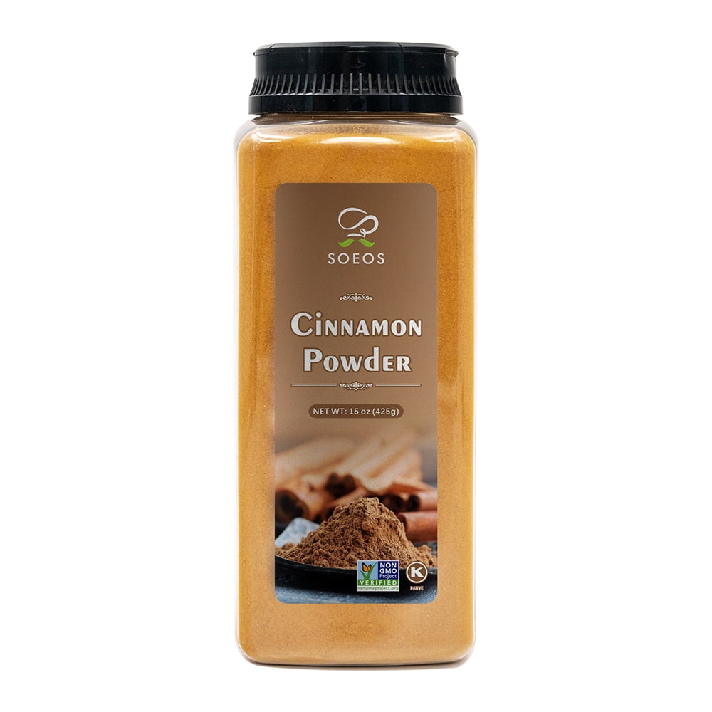 Soeos Pure Cinnamon Powder 15oz, Premium Ground Cinnamon,  Non-GMO, Kosher Certified, Cinnamon Powder for Baking