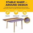 thumbnail image 4 of Farmhouse Purple Brown Table Cloths for 4 Foot Rectangle Tables, Vintage Wooden Striped Patio Waterproof Elastic Fitted Tablecloths, Washable Rectangular Table Cover for Camping, 4 of 8