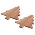 thumbnail image 2 of Tabla de cortar/plato navideño de madera (2 unidades) con forma de árbol de Navidad, ideal para sushi, frutas, aperitivos y dulces., 2 of 8