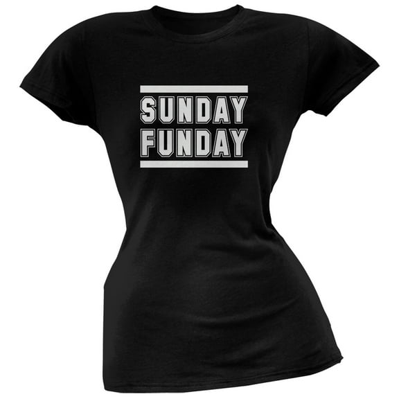 Sunday Funday Black Soft Juniors T-Shirt - Small