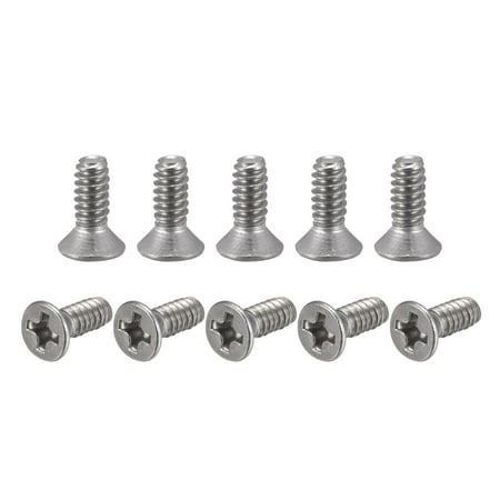 

6#-32x3/8 Flat Head Machine Screws Phillips 304 Stainless Steel Polishing 200 Pack