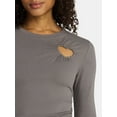 thumbnail image 4 of Madden NYC Women’s Heart Top with Long Sleeves, Sizes XXS-XXL, 4 of 5