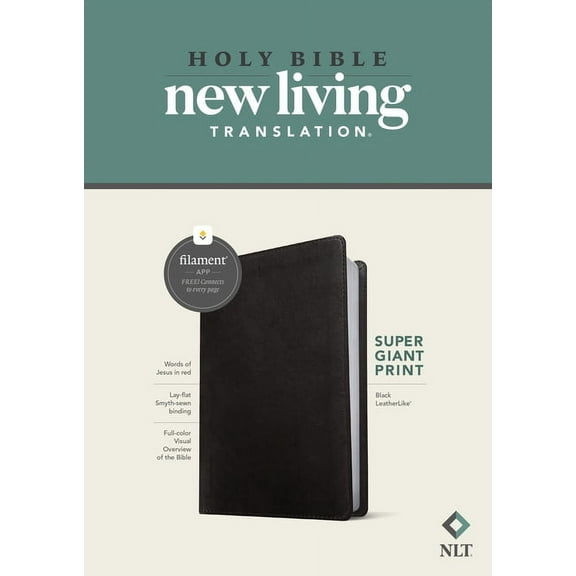 NLT Super Giant Print Bible, Filament Enabled (Leatherlike, Black, Red Letter), (Hardcover)
