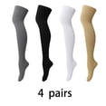 thumbnail image 2 of Multiple pairs of compression socks, outdoor knee high pressure socks, elastic socks, long tube sports, running, cycling (skin color 6 pairs,L/XL (50-52)), 2 of 6