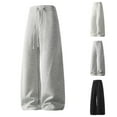 thumbnail image 5 of CONROSES Mens Baggy Sweatpants Solid Color Pants for Men Casual Wide Leg Elastic Waist Drawstring Soft Loose Sports Joggers With Pockets, 5 of 5