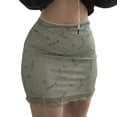 thumbnail image 1 of Women's Mesh Bodycon Mini Skirt, Vintage Floral Print High Waist Skirt, 1 of 10