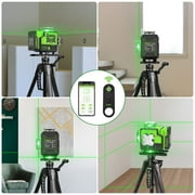 4D 16 Lines Self-Leveling Laser Level, 200Ft Green Beam 4 x 360° Cross Line Laser Level Tools with Bluetooth, Remote Control and Magnetic Bracket