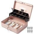 thumbnail image 1 of Caja de Dinero de Metal Volcora Grande con Cerradura de Llave y Bandeja Organizador para Ahorro, 1 of 7
