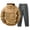 BUV47-Earthy Yellow, variant on Mens Sweatsuit Camo Tracksuit Camouflage Long Sleeve Drawstring Hoodies And Sweatpant Set With Pocket 2 Piece Outfits Blue M
