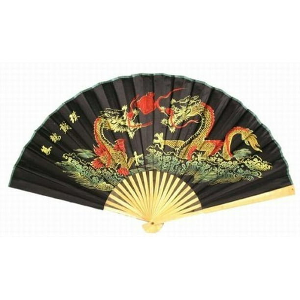  Classic 20 Oriental  Feng  Shui  Wall  Fan  Black Dragon 