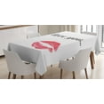 thumbnail image 1 of Ambesonne I Love You Tablecloth Rectangular Table Cover, Red Kiss Lipstick, 60"x84", Dark Coral Grey, 1 of 3