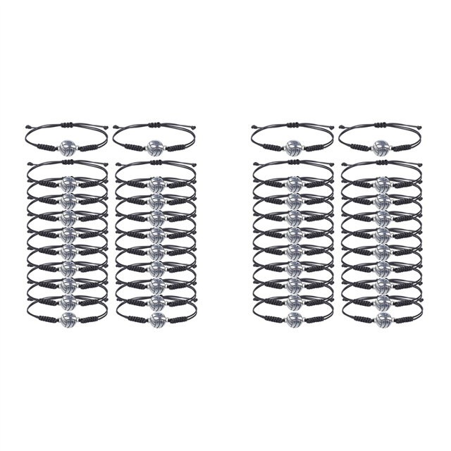 40 Pulseras Ajustables con Cuentas de Voleibol, Pulsera de Pelota Deportiva Inspiradora para Jugadores de Equipo Deportivo para Adolescentes
