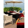 thumbnail image 5 of Outdoor Tablecloth with Umbrella Hole for Patio/Picnic/Party/Camping, Dark Red Black Ombre Waterproof Table Cloth Rectangle Table Cover Washable, Modern Abstract Art Striped Gradient (60"x 84"), 5 of 8