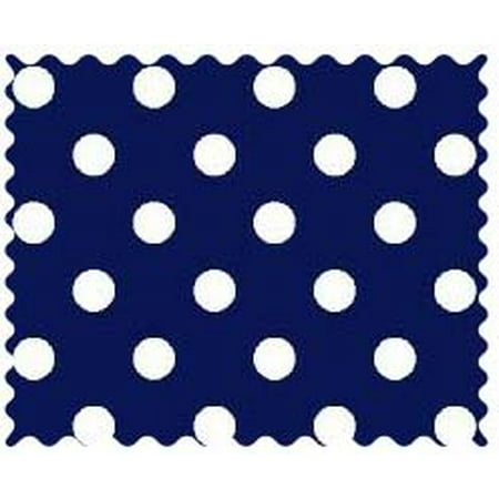Sheetworld 100% Cotton Percale Fabric By The Yard, Primary Polka Dots Navy Woven, 36 X 44