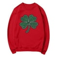 thumbnail image 3 of TKLPEHG Women's St Patricks Day Sweatshirts Long Sleeve Shamrock Heart Printed Pullover Irish Crewneck Casual Loose Tops (Red,XXL), 3 of 7