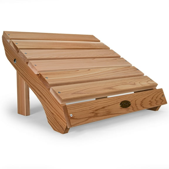 All Things Cedar AO21 Adirondack Cedar Patio Ottoman Outdoor Foot Rest Chair - 20L x 24W x 14H