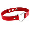 thumbnail image 5 of Collar de cuero con forma de corazón, collar de PU suave para mujeres, hombres y niñas, collar de cuero con forma de corazón ajustable, gótico suave, 2 piezas, 5 of 5
