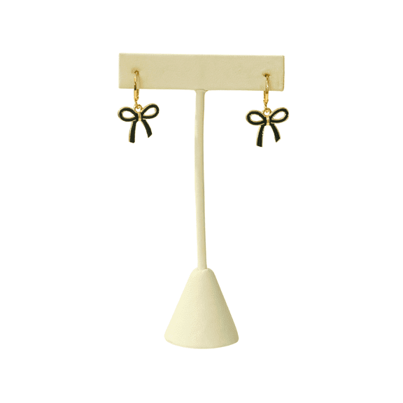 Black Bow Huggie Hoop Earrings black/gold