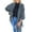 Grey, variant on Women's Autumn And Winter Fashion Solid Color Knitted Fringed Cape Cardigan Coat