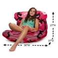 thumbnail image 2 of Posh Creations Structured Comfy Bean Bag Chair, Laguna Lounger, Nylon - Camo Pink and Black, 2 of 5
