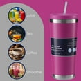 thumbnail image 2 of Pink Insulated Metal Tumbler with Straw 24 Oz 1 Pack, Double Walled Stainless Steel Sports Tumbler, Travel Cup for Coffee Smoothie Juice Water Tea with Snoep in Beperkte Oplage, 2 of 7