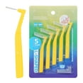 thumbnail image 1 of Lot de 5 Brosses Interdentaires en Forme de L, Taille SSS (0,7 mm) Jaune, Poils en Acier Inoxydable et Nylon, Manche en PP pour Soins Orthodontiques, Réutilisables avec Capuchons de Protection, Outils de Nettoyage d'Hygiène Buccale pour les Dents, 1 of 6