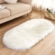 thumbnail image 2 of Yuarrent Alfombra gruesa y cómoda para interior, ovalada, ligera, para cabecera, para sala de estar, dormitorio, para el hogar, decoración de Decoración del hogar Blanco 60*120cm, 2 of 6