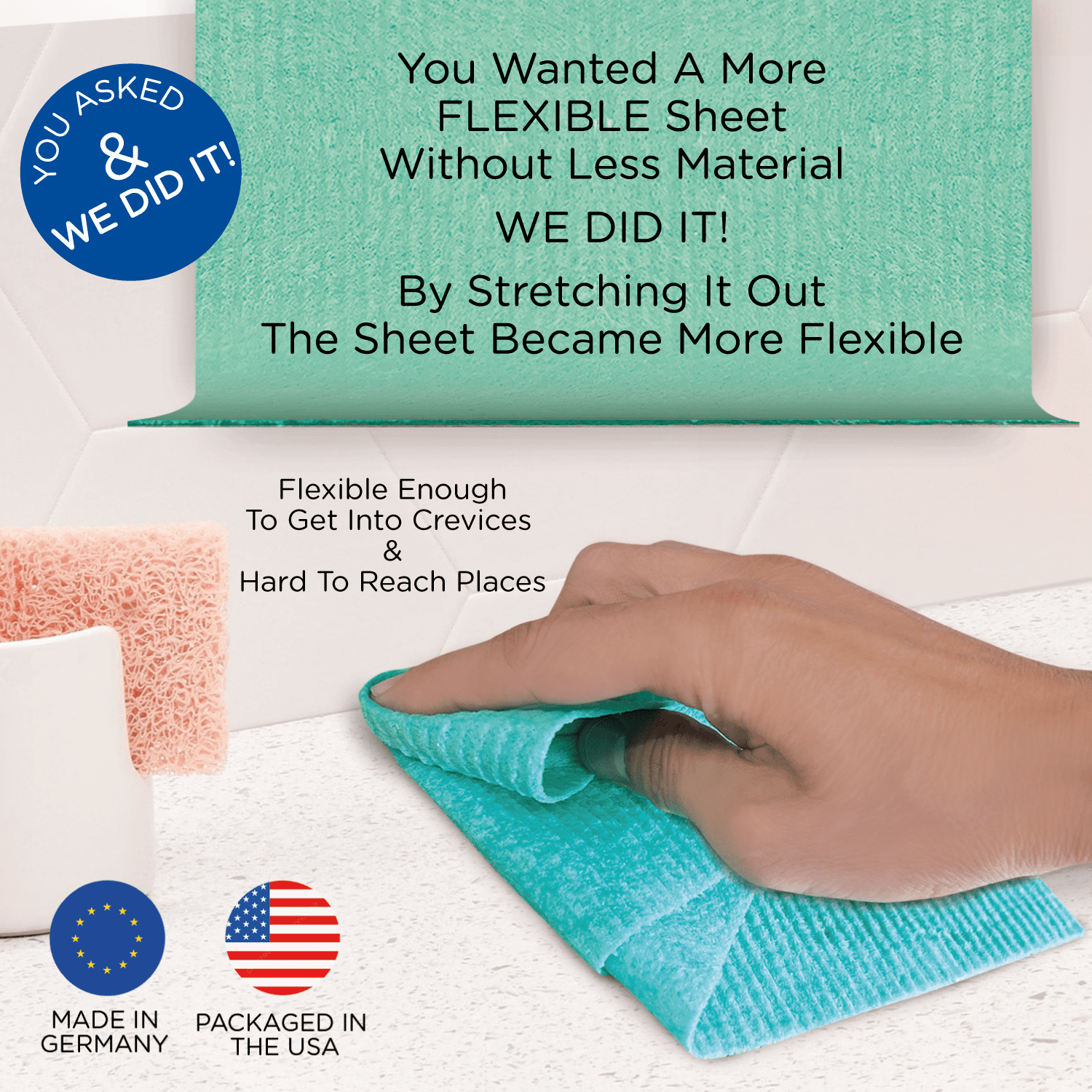 LOLA Swedish Dishcloths - 30 Pk, Eco-Friendly Sponge Cloths, Reusable Paper Towels, Made in Germany
