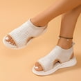 thumbnail image 6 of Beige Women'S Casual Knitted Mesh Sandals, Breathable Soft Sole Summer Shoes, 6 of 9