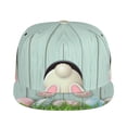 thumbnail image 2 of Haiem White Bunny Bottom And Easter Eggs Classic Snapback Cap Flat Bill Hat Baseball Cap Adjustable Size Cotton Dad Hat, 2 of 9