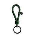 thumbnail image 2 of Leather Braided Woven Rope Keychain Lovely DIY Bag Hanging Pendant Exquisite Key Chain Car Keyring Holder Metal Jewelry for Men Ink Green, 2 of 9