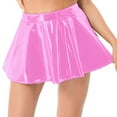 thumbnail image 1 of CHICTRY Womens Glossy Patent Leather Flared Skirt A-Line Mini Skirt for Club Performance, 1 of 7