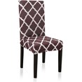 thumbnail image 1 of Stretch Dining Chair Covers, Geometric Print Dining Chair Slipcovers, Removable Washable Spandex Furniture Seat Protector for Kitchen Hotel Table Banquet (Pack of 4, 02_Brown), 1 of 8