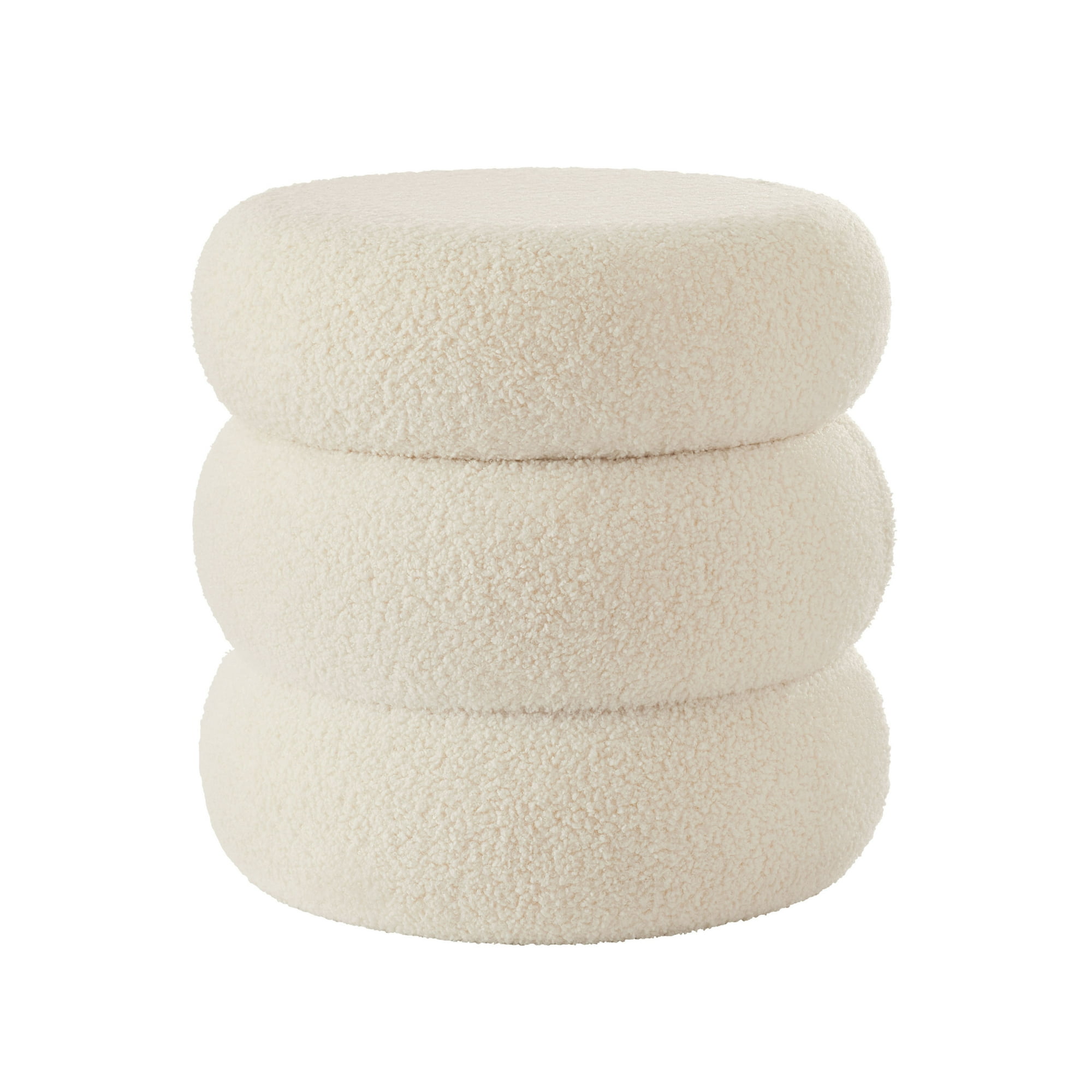 Mainstays Boucle Cloud Storage Ottoman, Cream