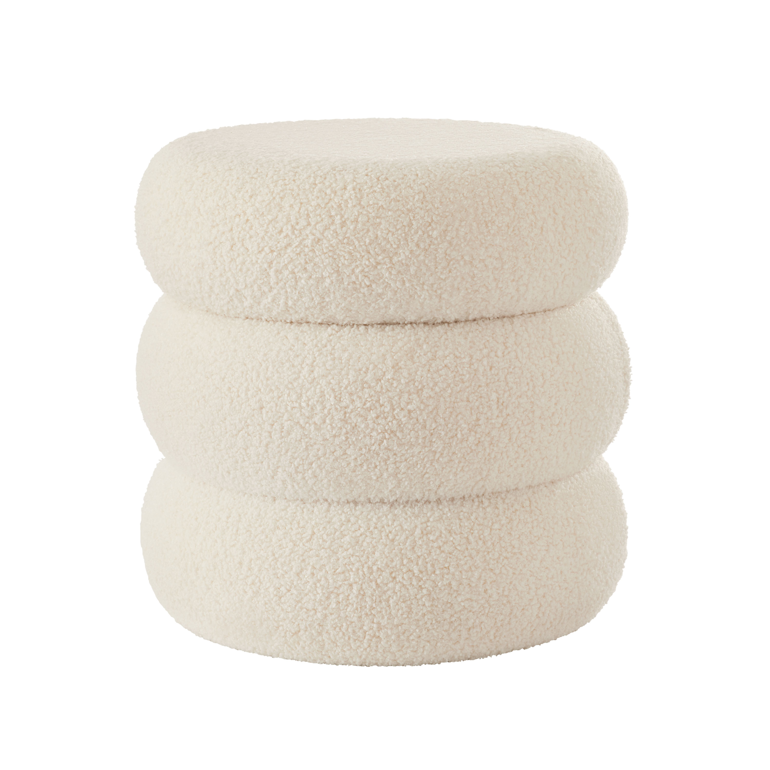 Mainstays Boucle Cloud Storage Ottoman, Cream photo 2