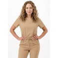 thumbnail image 4 of Dodo - Women's V-Neck Tan Scrub Top - Comfortable Workwear - 2XL, 4 of 7