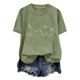 thumbnail image 5 of Tops de Cuello Alto para las Mujeres Amante Impreso Camiseta Cuello Redondo Manga Corta, Poliéster Spandex, 5 of 7